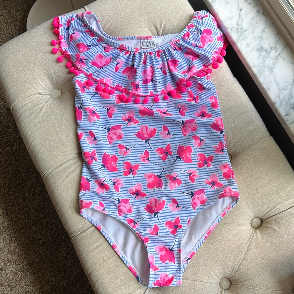 Nicole Miller 1 piece Floral Bathing Suit Girls sz 12 (L) NWOT